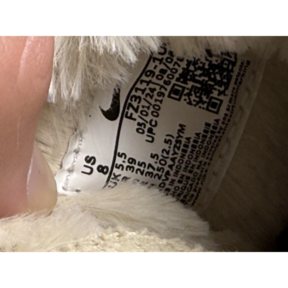 Nike Calm Mule SE Sanddrift Fur FZ3119-100 Women's 8 Men's 7 Slippers Box - Picture 6 of 10